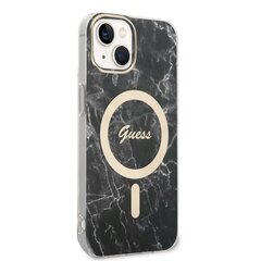 Guess Marble MagSafe Compatible Case + Wireless Charger for iPhone 14 Black cena un informācija | Telefonu vāciņi, maciņi | 220.lv