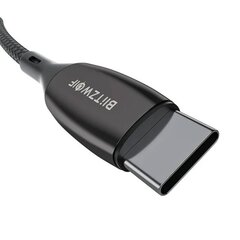 USB-C to USB-C cable BlitzWolf BW-TC23, with display, 100 Вт, 0.9 м (black) цена и информация | Кабели для телефонов | 220.lv