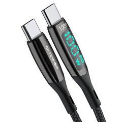 USB-C to USB-C cable BlitzWolf BW-TC23, with display, 100W, 0.9m (black) cena un informācija | Savienotājkabeļi | 220.lv