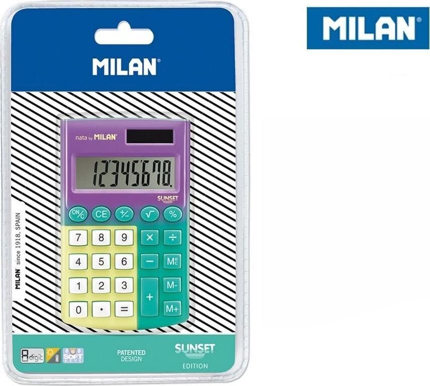 Kalkulators Milānas kabatas saulriets, PVC, dzeltens cena un informācija | Kancelejas preces | 220.lv