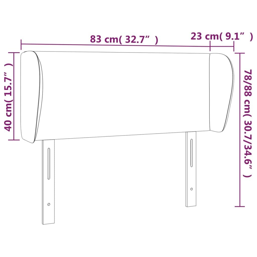 Galvgalis ar malām, balts,83x23x78/88cm, mākslīgā āda цена и информация | Gultas | 220.lv