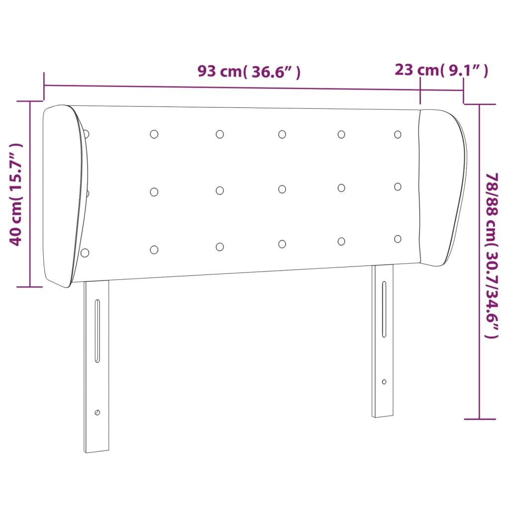 Galvgalis ar malām, gaiši pelēks,93x23x78/88cm, audums cena un informācija | Gultas | 220.lv