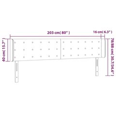 Galvgalis ar malām, krēmkrāsas,203x16x78/88 cm, audums цена и информация | Кровати | 220.lv