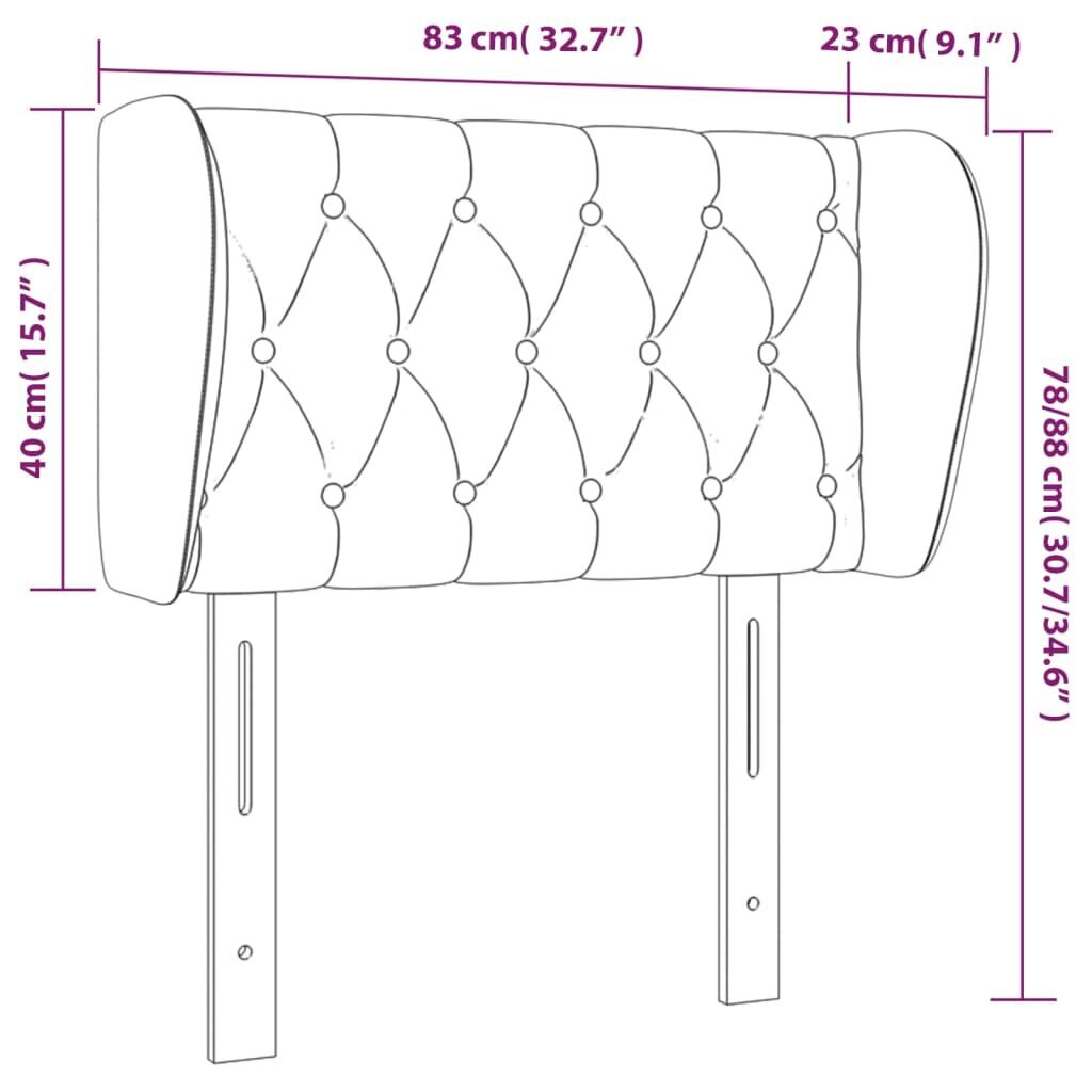 Galvgalis ar malām, krēmkrāsas,83x23x78/88 cm, audums cena un informācija | Gultas | 220.lv