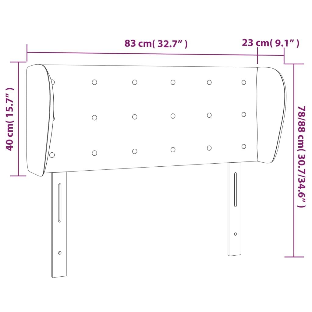 Galvgalis ar malām, melns,83x23x78/88 cm, audums cena un informācija | Gultas | 220.lv