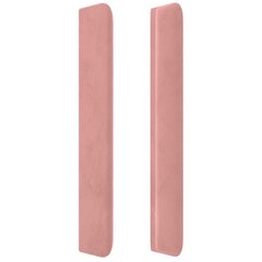 Galvgalis ar malām, rozā, 163x16x118/128cm, samts цена и информация | Кровати | 220.lv