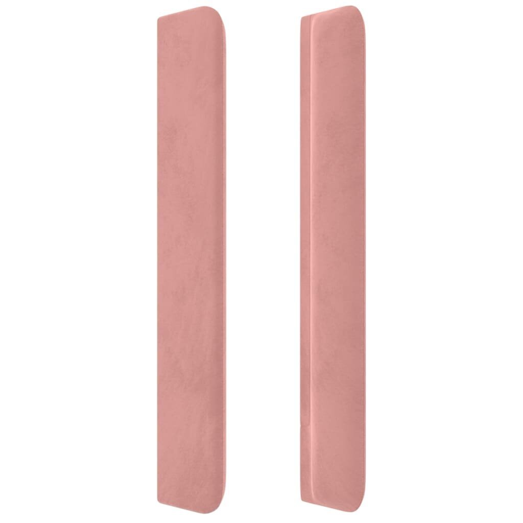 Galvgalis ar malām, rozā, 93x16x118/128cm, samts cena un informācija | Gultas | 220.lv