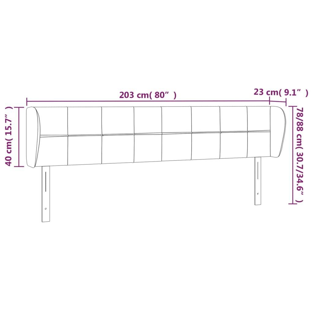 Galvgalis ar malām, tumši brūns,203x23x78/88cm, audums cena un informācija | Gultas | 220.lv