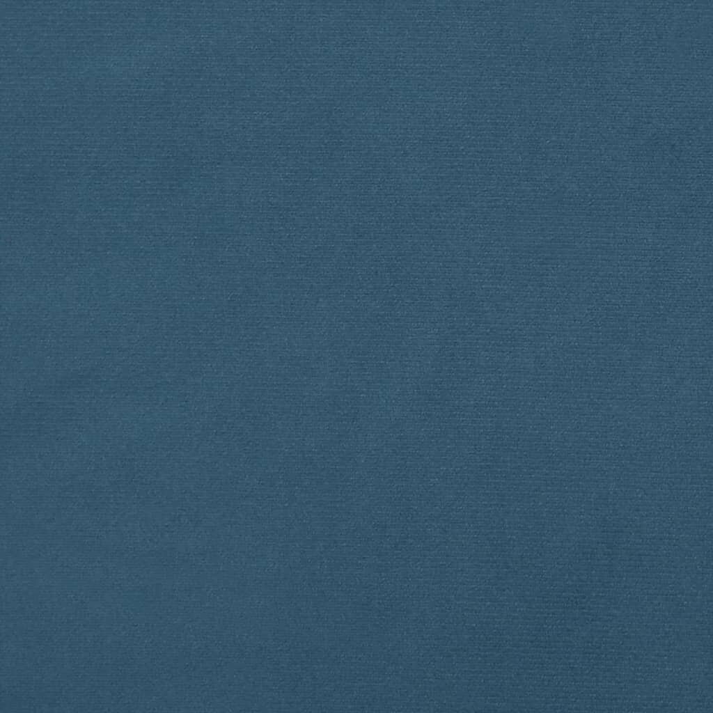 Galvgalis ar malām, zils, 163x16x118/128 cm, samts цена и информация | Gultas | 220.lv