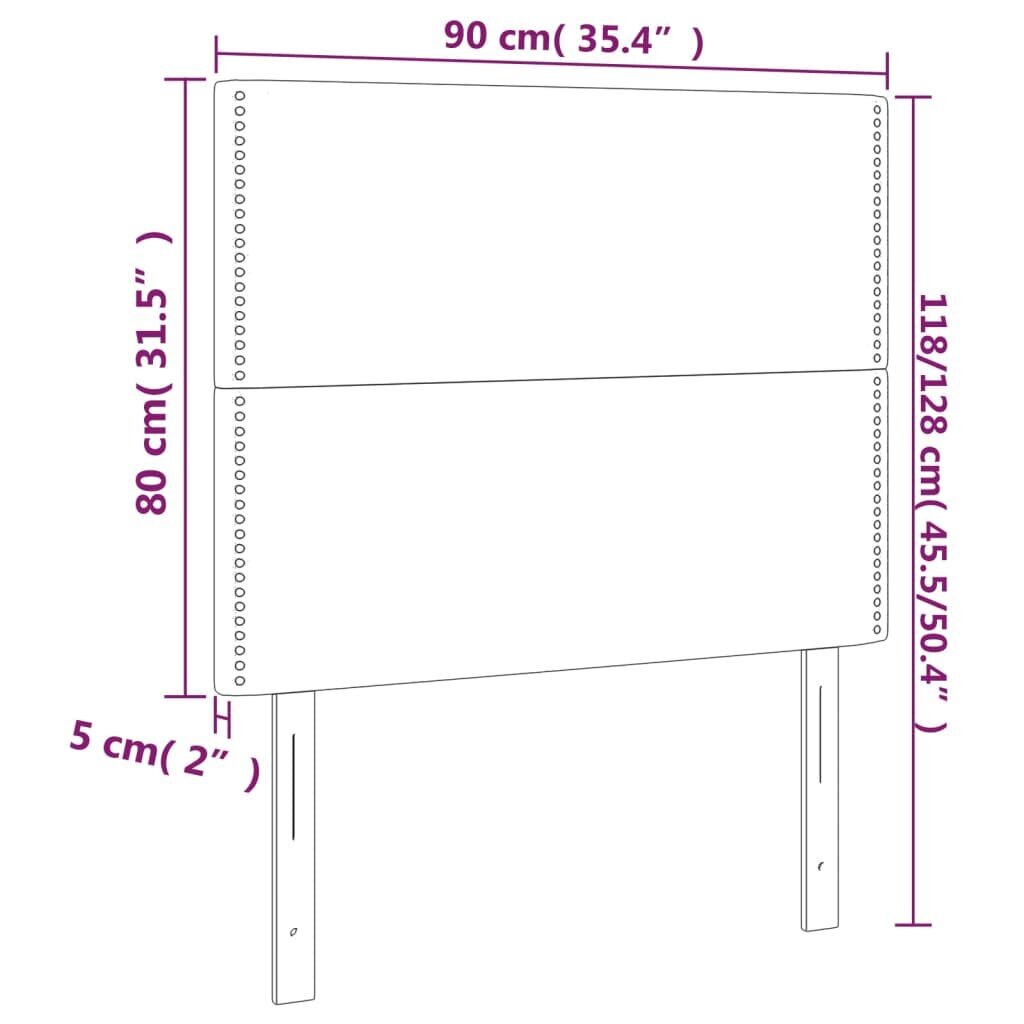 Galvgalis, 2gab. rozā, 90x5x78/88cm, samts cena un informācija | Gultas | 220.lv