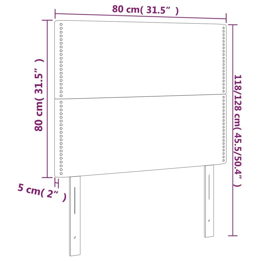 Galvgalis, 2gab. tumši zaļš, 80x5x78/88cm, samts cena un informācija | Gultas | 220.lv