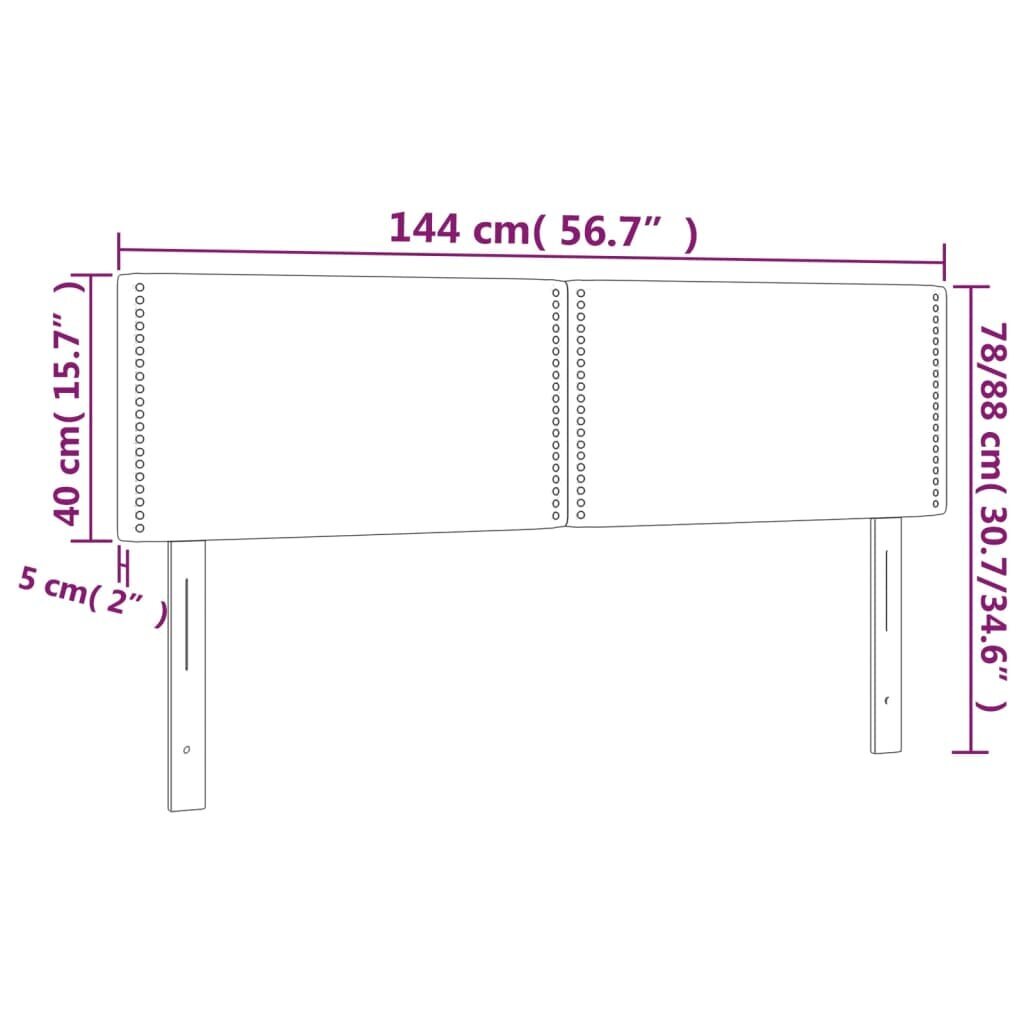 Galvgalis, 2gab., krēmkrāsas, 72x5x78/88cm, mākslīgā āda cena un informācija | Gultas | 220.lv