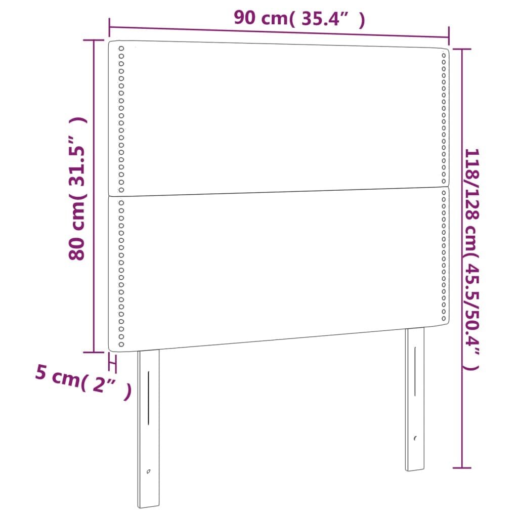 Galvgalis, 2gab., krēmkrāsas,90x5x78/88cm, mākslīgā āda cena un informācija | Gultas | 220.lv