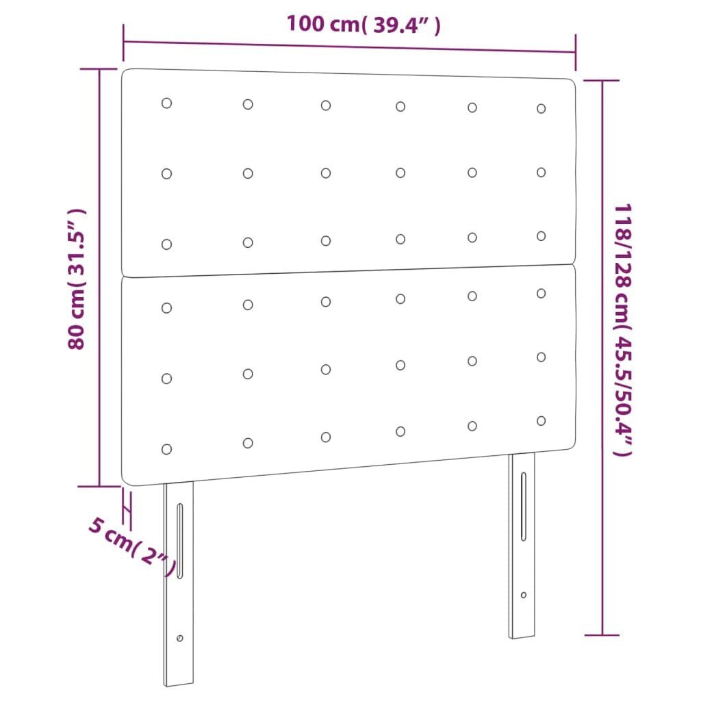 Galvgalis, 2gab., melns, 100x5x78/88cm, audums cena un informācija | Gultas | 220.lv