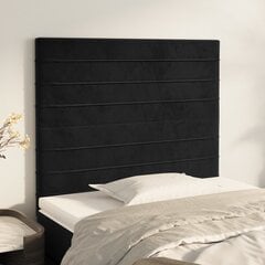 Galvgalis, 2gab., melns, 100x5x78/88cm, samts cena un informācija | Gultas | 220.lv