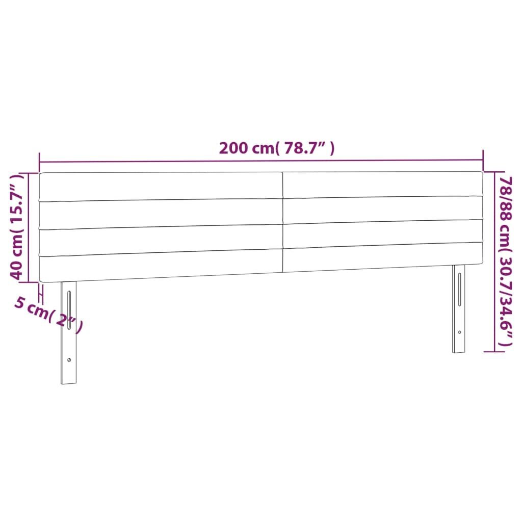 Galvgalis, 2gab., melns, 100x5x78/88cm, samts cena un informācija | Gultas | 220.lv