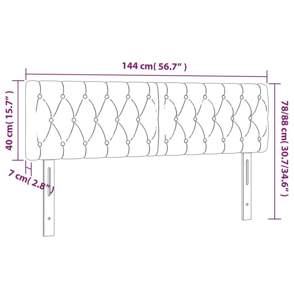 Galvgalis, 2gab., melns, 72x7x78/88cm, audums cena un informācija | Gultas | 220.lv