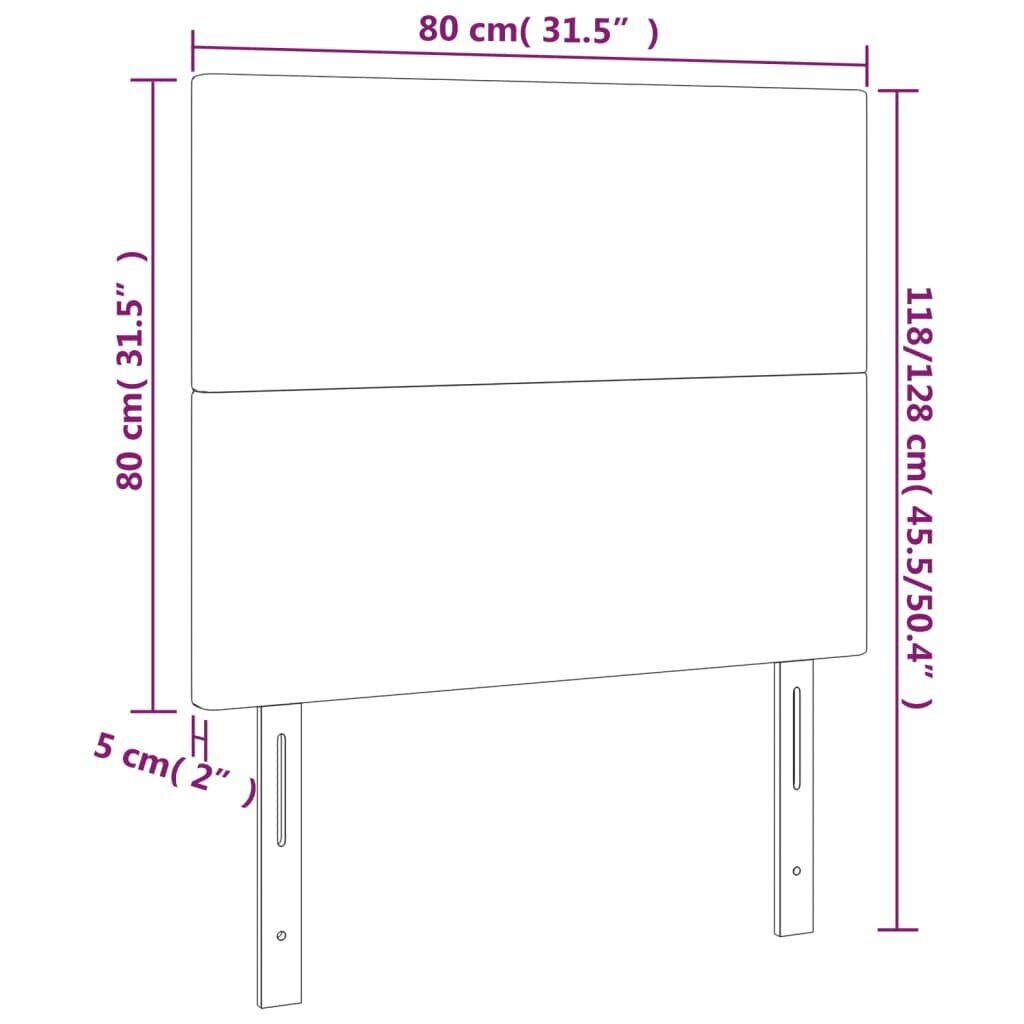 Galvgalis, 2gab., melns, 80x5x78/88cm, mākslīgā āda cena un informācija | Gultas | 220.lv