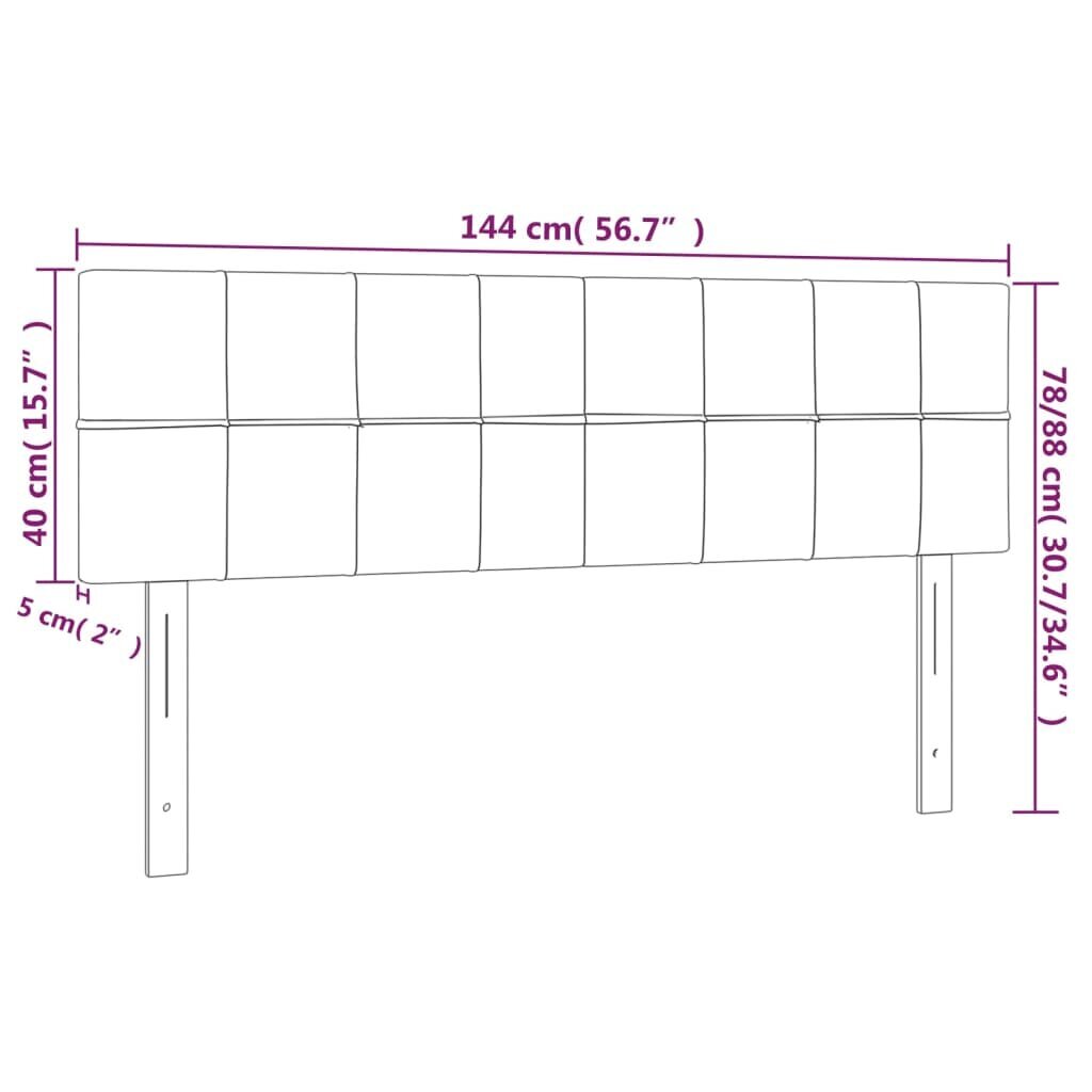 Galvgalis, 2gab., tumši pelēks, 72x5x78/88cm, samts cena un informācija | Gultas | 220.lv