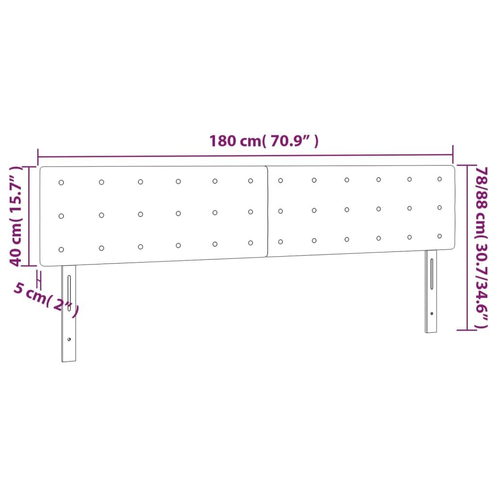 Galvgalis, 2gab.,tumši pelēks,90x5x78/88cm, audums cena un informācija | Gultas | 220.lv