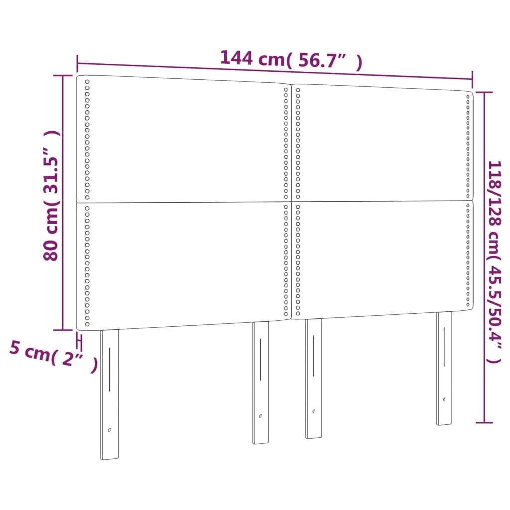 Galvgalis, 4gab. rozā, 72x5x78/88cm, samts cena un informācija | Gultas | 220.lv