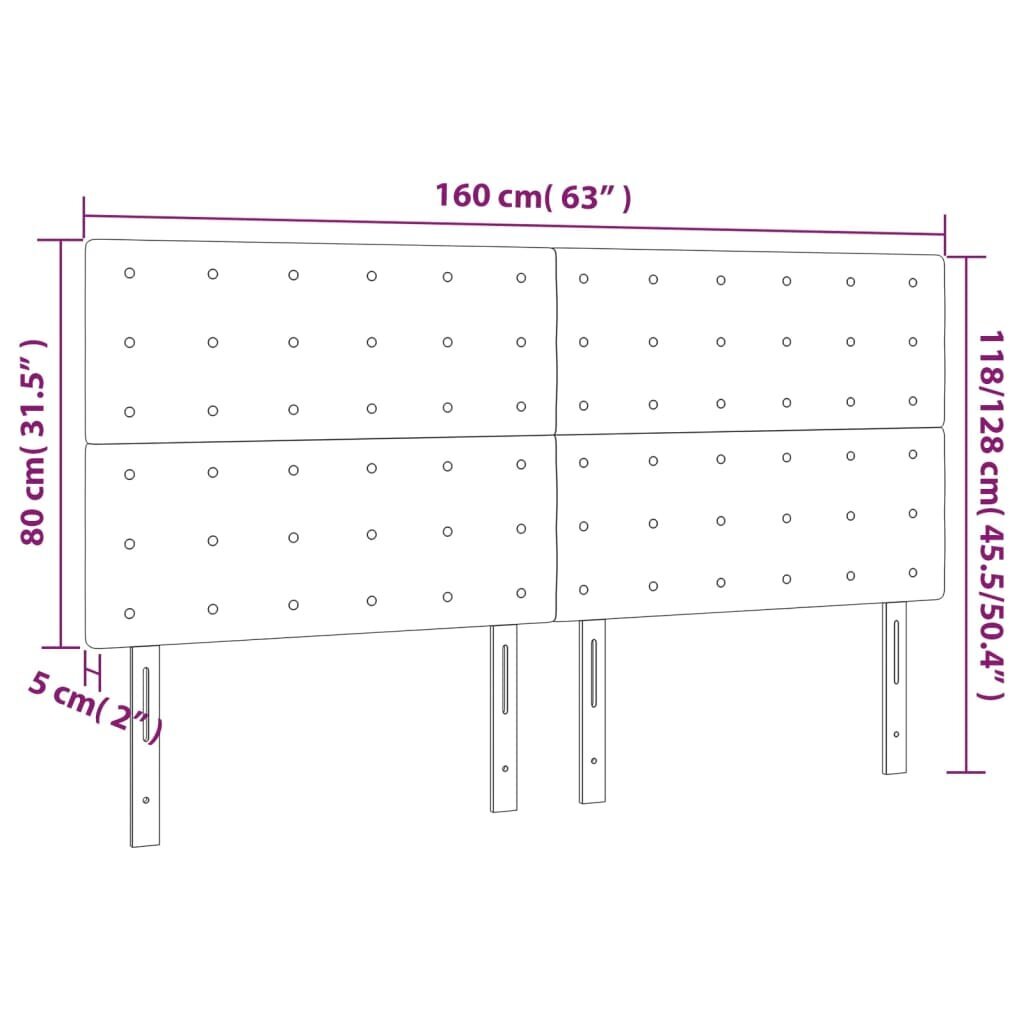 Galvgalis, 4gab. tumši zaļš, 80x5x78/88cm, samts cena un informācija | Gultas | 220.lv