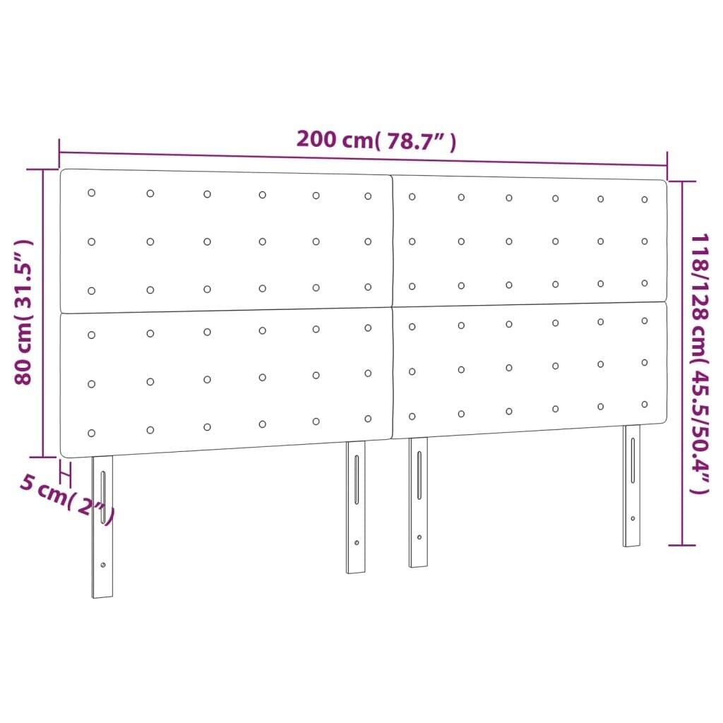 Galvgalis, 4gab., krēmkrāsas, 100x5x78/88cm, audums cena un informācija | Gultas | 220.lv