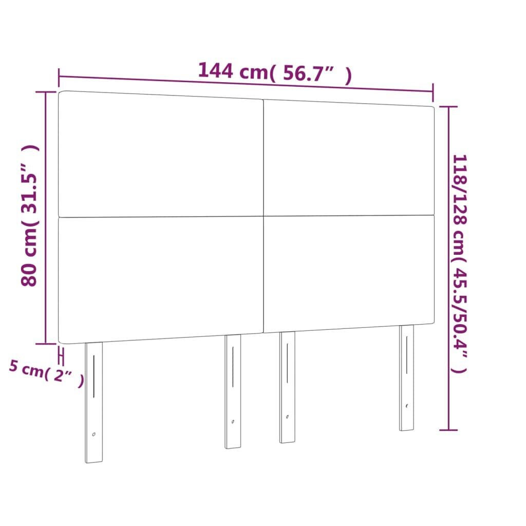 Galvgalis, 4gab., tumši zaļš, 72x5x78/88cm, samts cena un informācija | Gultas | 220.lv