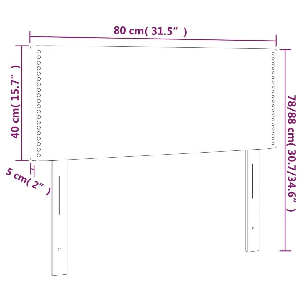 Galvgalis, brūns, 80x5x78/88cm, mākslīgā āda cena un informācija | Gultas | 220.lv