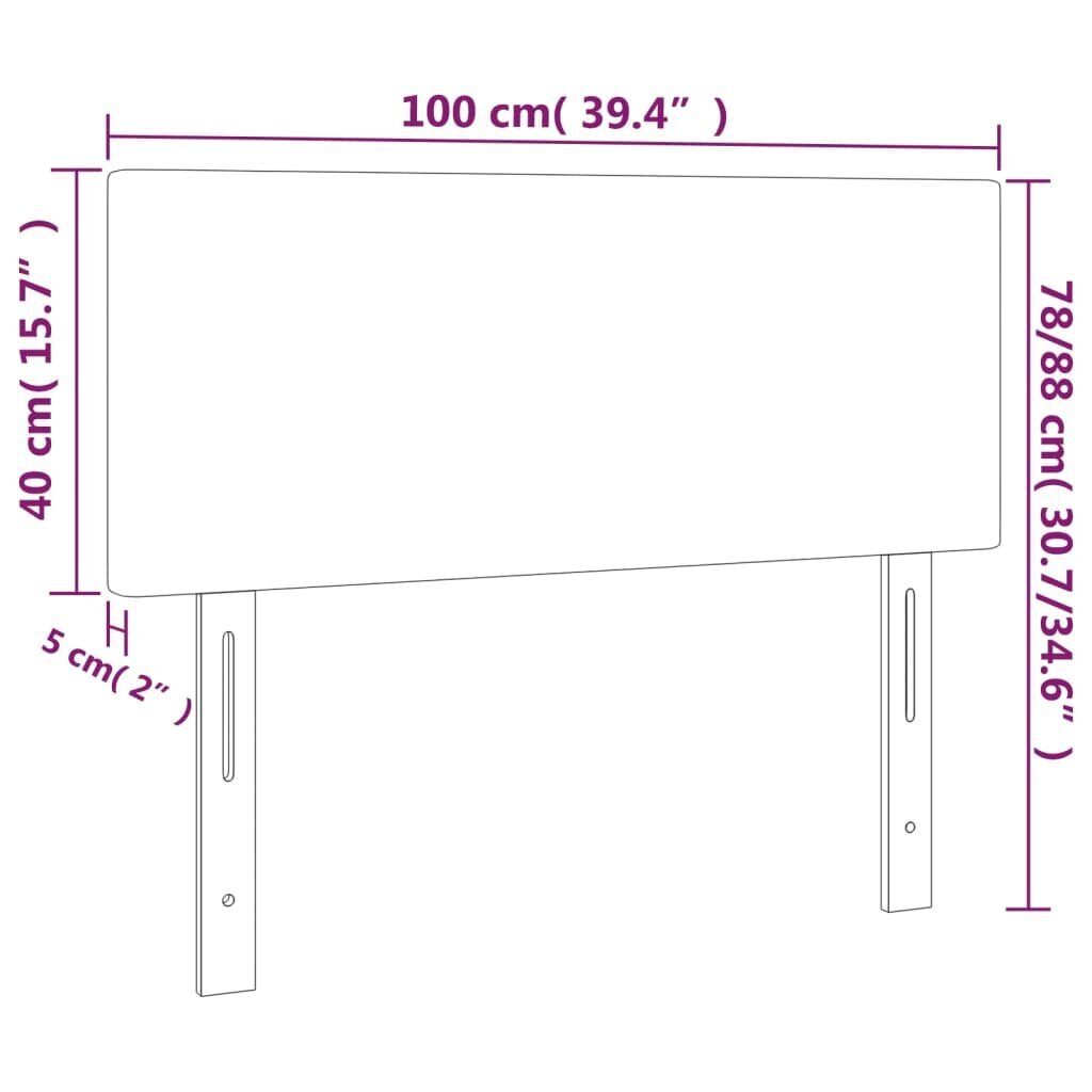 Galvgalis, rozā, 100x5x78/88 cm, samts cena un informācija | Gultas | 220.lv