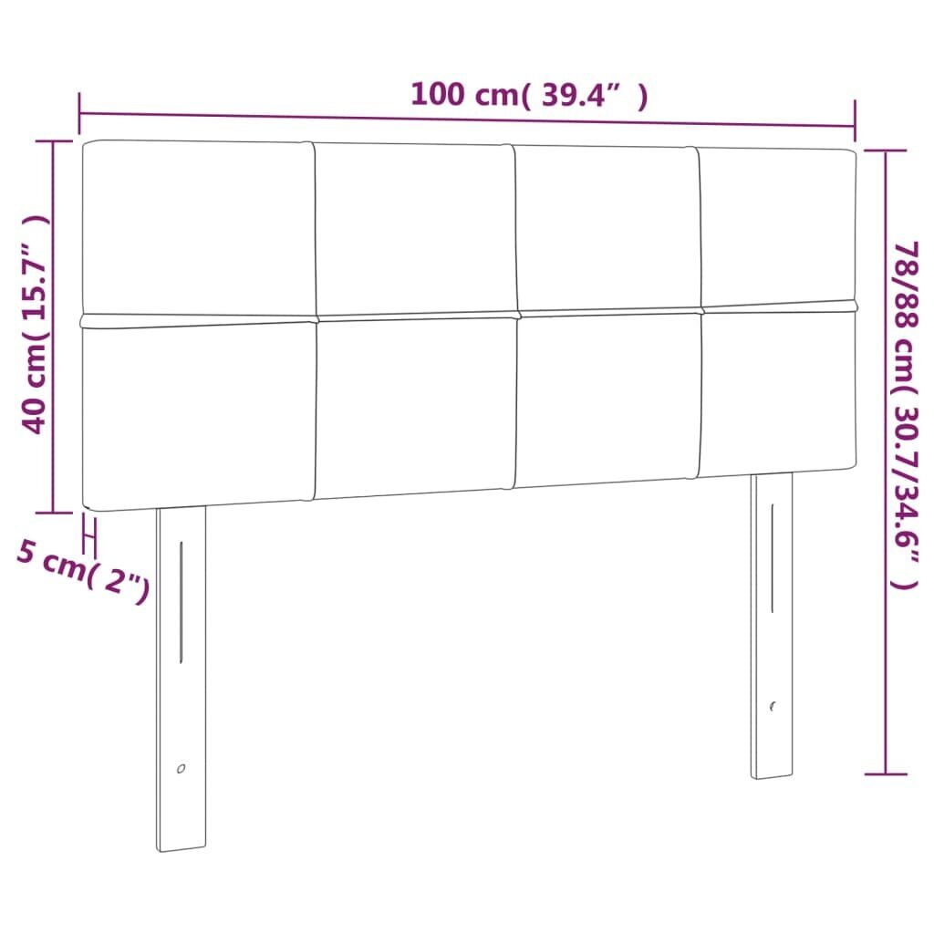 Galvgalis, rozā, 100x5x78/88 cm, samts cena un informācija | Gultas | 220.lv