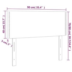 Galvgalis, tumši pelēks, 90x5x78/88cm, samts cena un informācija | Gultas | 220.lv