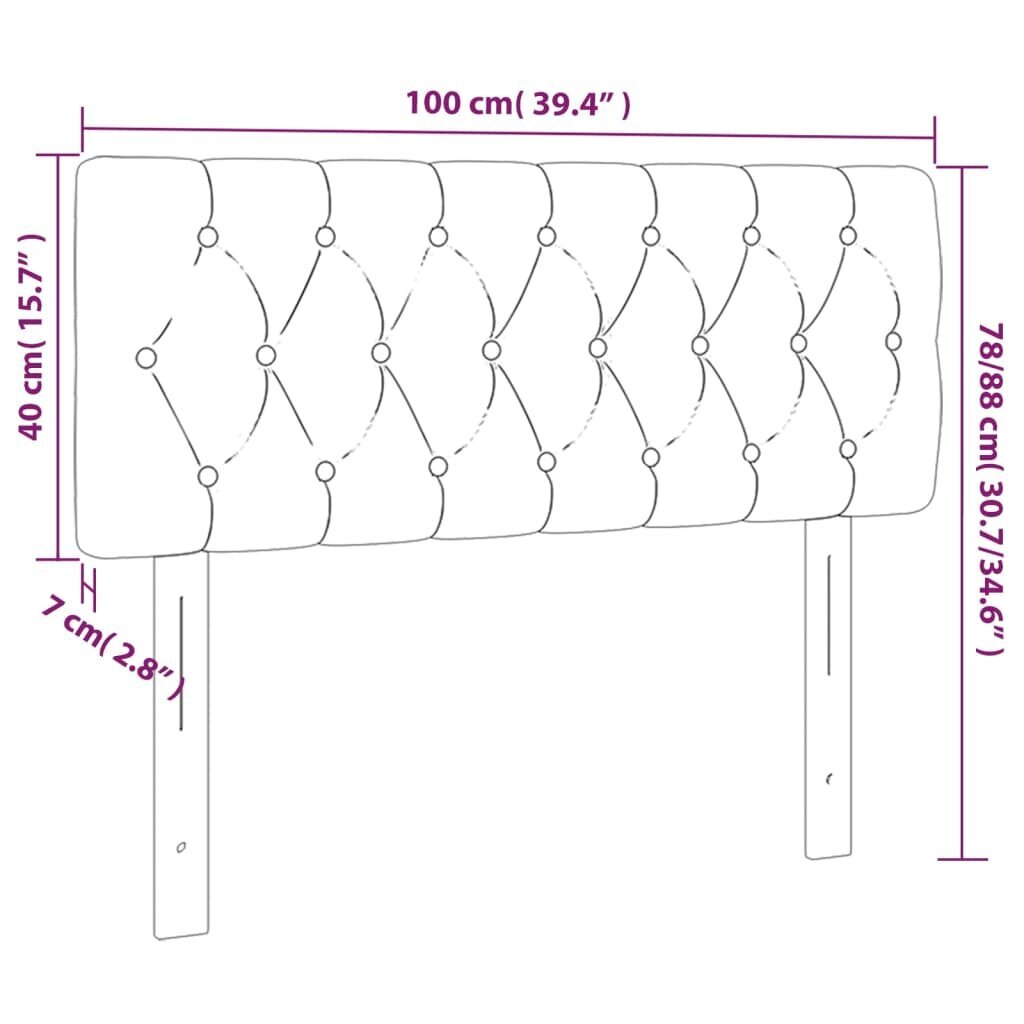 Galvgalis, zils, 100x7x78/88 cm, audums cena un informācija | Gultas | 220.lv