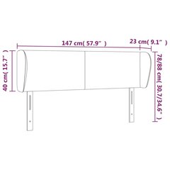 vidaXL galvgalis ar malām, 163x23x78/88 cm, melna mākslīgā āda cena un informācija | Gultas | 220.lv