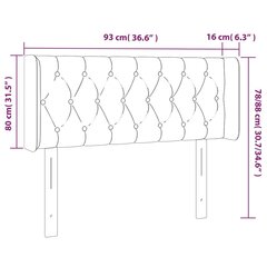 vidaXL galvgalis ar malām, melns samts, 93x16x78/88 cm цена и информация | Кровати | 220.lv