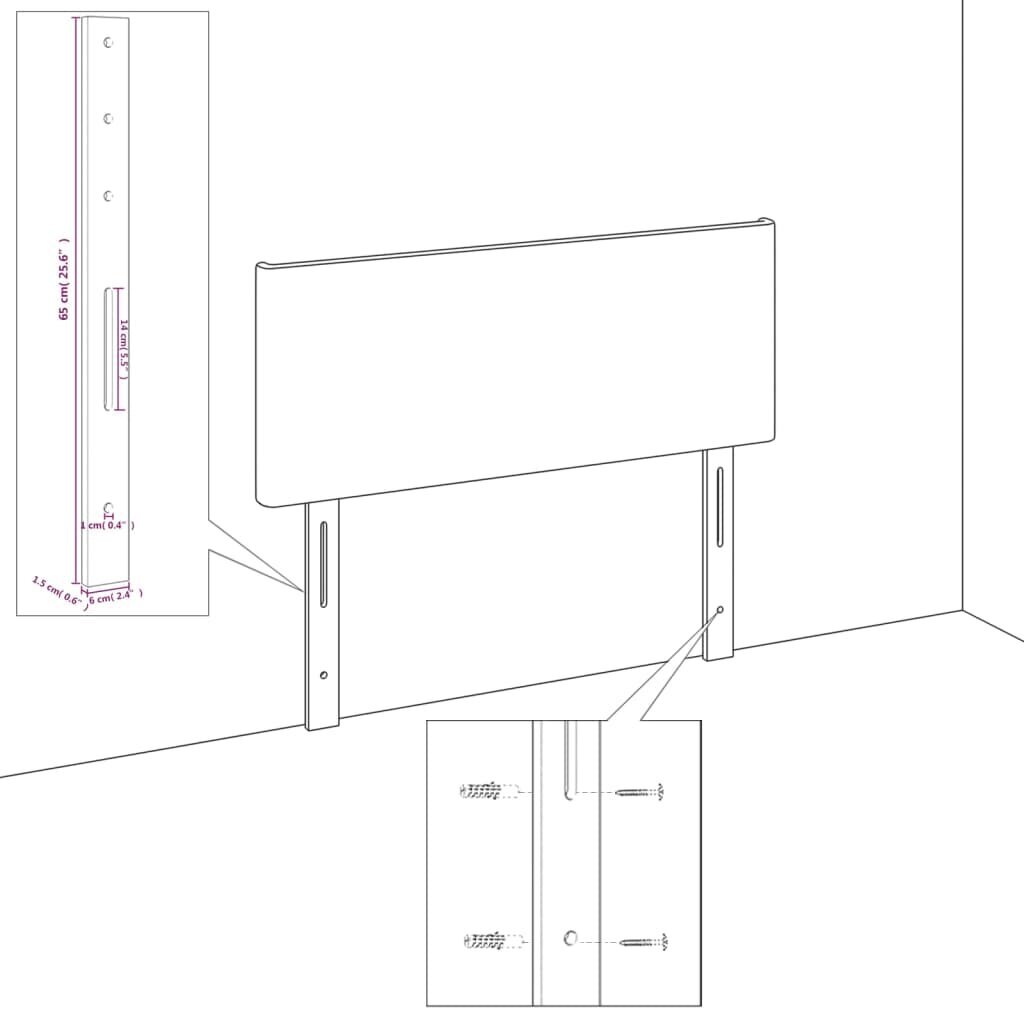 vidaXL galvgalis ar malām, rozā samts, 83x16x78/88 cm цена и информация | Gultas | 220.lv