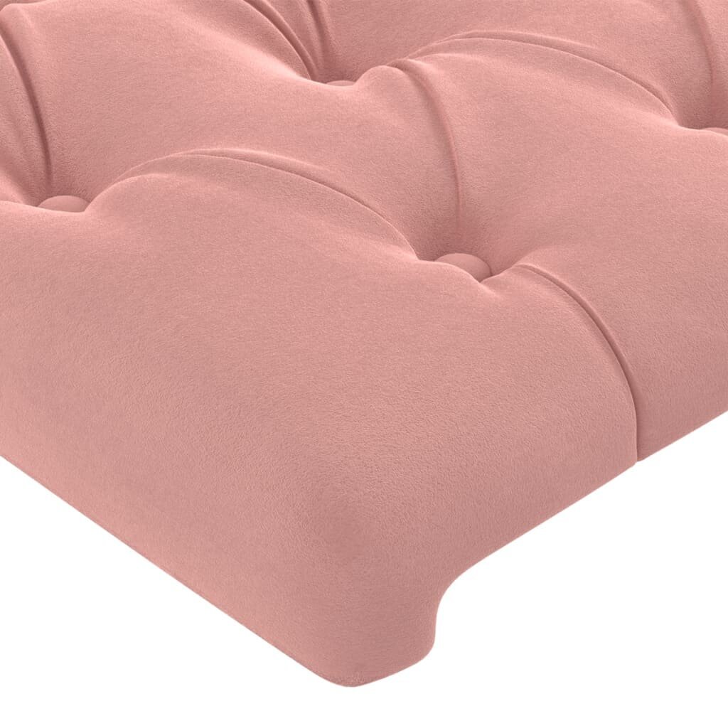 vidaXL galvgalis ar malām, rozā samts, 83x16x78/88 cm цена и информация | Gultas | 220.lv