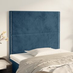 vidaXL gultas galvgaļi, 2 gab., 90x5x78/88 cm, tumši zils samts cena un informācija | Gultas | 220.lv