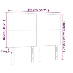 vidaXL gultas galvgaļi, 4 gab., 72x5x78/88 cm, krēmkrāsas mākslīgā āda cena un informācija | Gultas | 220.lv