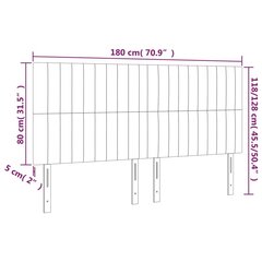 vidaXL gultas galvgaļi, 4 gab., 90x5x78/88 cm, tumši zaļš samts cena un informācija | Gultas | 220.lv