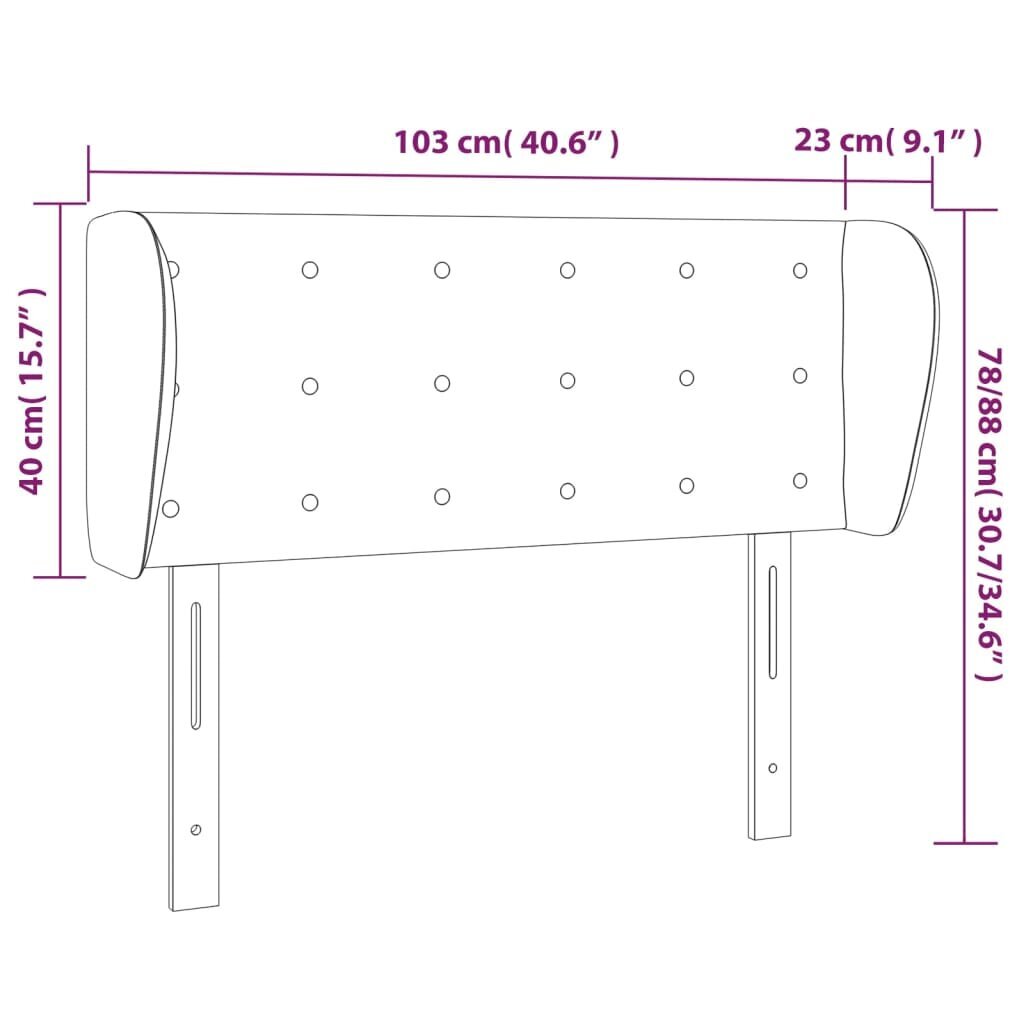 Galvgalis ar malām, balts,103x23x78/88cm, mākslīgā āda cena un informācija | Gultas | 220.lv