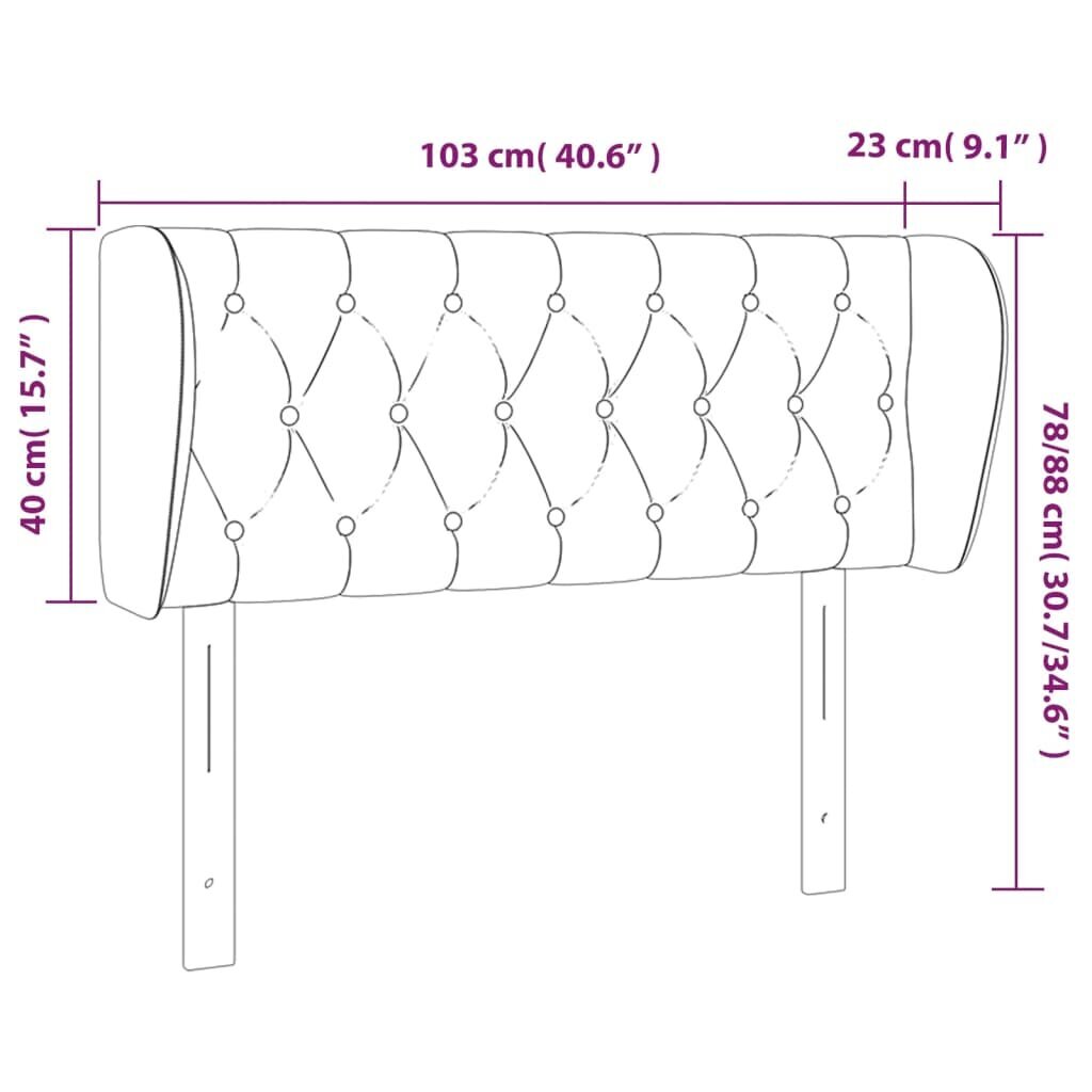 Galvgalis ar malām, melns,103x23x78/88cm, audums cena un informācija | Gultas | 220.lv