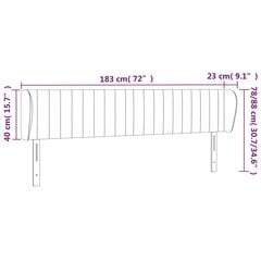 vidaXL galvgalis ar malām, tumši zils samts, 183x23x78/88 cm cena un informācija | Gultas | 220.lv