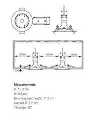 Встраиваемый светильник Nordlux Carina 2700K цена и информация | Монтируемые светильники, светодиодные панели | 220.lv