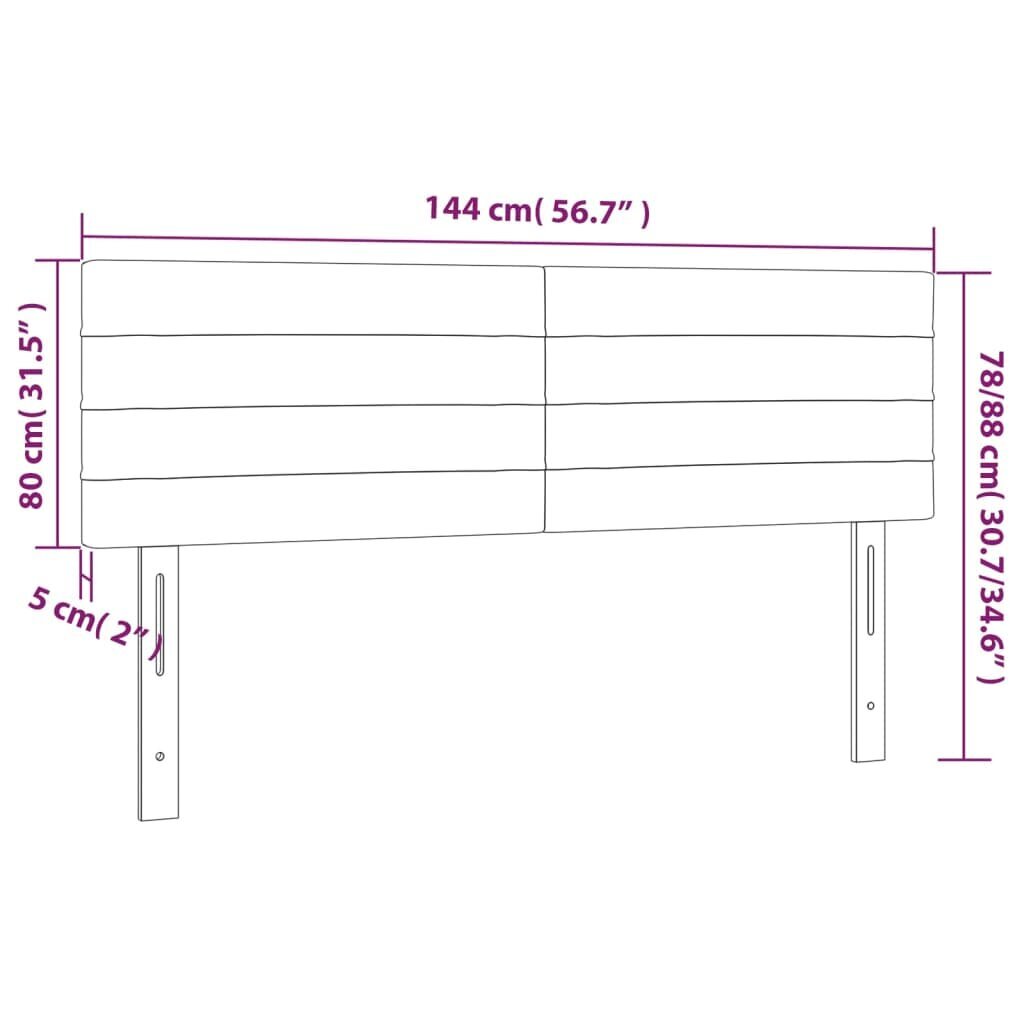 Galvgalis, 2gab., tumši zils, 72x5x78/88cm, samts cena un informācija | Gultas | 220.lv