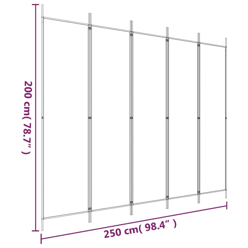 Telpas nodalījums, 5 daļu, antracīta, 250x200cm, auduma цена и информация | Aizslietņi | 220.lv