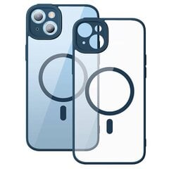Baseus Frame Transparent Magnetic Case and Tempered Glass set for iPhone 14 Plus (blue) cena un informācija | Telefonu vāciņi, maciņi | 220.lv