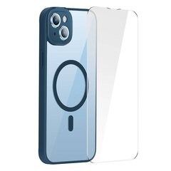 Baseus Frame Transparent Magnetic Case and Tempered Glass set for iPhone 14 Plus (blue) цена и информация | Чехлы для телефонов | 220.lv