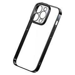 Baseus Glitter Transparent Case and Tempered Glass set for iPhone 14 Pro (black) cena un informācija | Telefonu vāciņi, maciņi | 220.lv