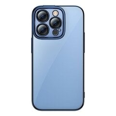 Baseus Glitter Transparent Case and Tempered Glass set for iPhone 14 Pro (blue) цена и информация | Чехлы для телефонов | 220.lv